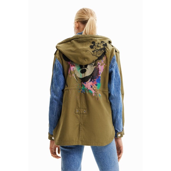 Desigual -Mickey Mouse Denim Parka Hybrid Jacket - Picture 4 of 14